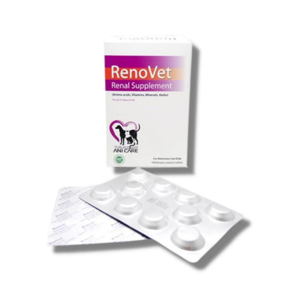 ของแท้Renovet บรรจุ 100 เม็ด(exp.9/2024) อาหารเสริมบำรุงไตของน้องหมาและแมว