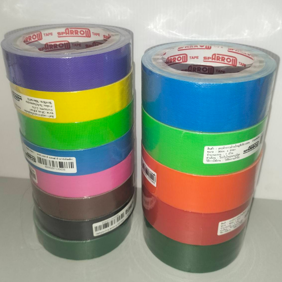 เทปผ้า Arrow หลากสี หลายขนาด 1, 1.5, 2 นิ้ว (ม้วน)