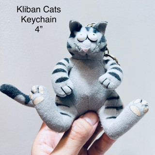 พวงกุญแจ ตุ๊กตา #Kliban #Cats #Mascot #Plush #Doll Jun Planning #Vintage #Japan ขนาด4” ป้ายชัด ตำหนิตาดำเป็นรอยตามรูป