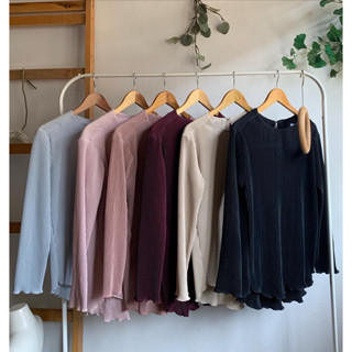 Pleated top v.2✨  เสื้อทรงปล่อยแขนเข้ารูป ดีเทล ทรงเสื้ออ้อมด้านหน้า กระดุมคอหลัง