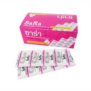 Sara Paracetamol Tablets 500 mg 10 Tab ซาร่า พาราเซตามอล 5 แผง