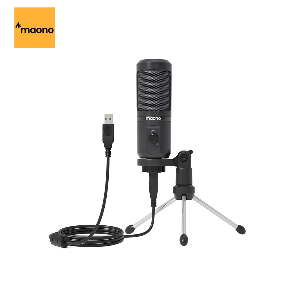 MAONO Maono AU-PM461TR Portable USB Microphone Kit พร้อมไมโครโฟน สําหรับ PC แล็ปท็อป บันทึกเสียง พอด