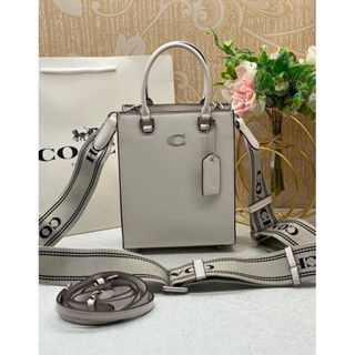 Coach CJ795 Original Leather Tote 16 Women Crossbody Sling Bag Handbag with Full Set of Coach Package