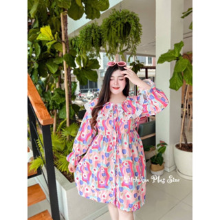 🔥Plussize🔥เดรสคนอ้วน🔥L 40-46   XL 48-56