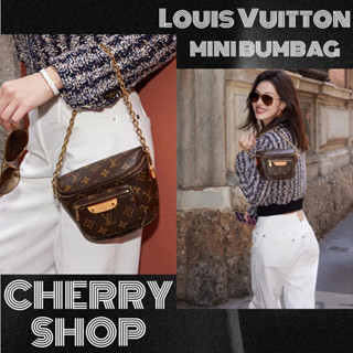 💯Louis Vuitton MINI BUMBAG BAG 🍒กระเป๋าสะพายข้างผู้หญิง/กระเป๋าร่อซู้ล M82335