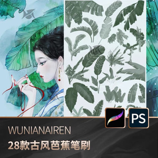 [Procreate/Ps] บรัชใบกล้วย 28 บรัช