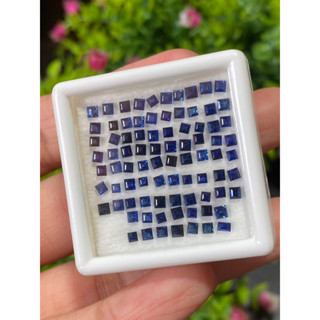 พลอย ไพลิน blue sapphire 6.90 กะรัต (Cts.) 50 เม็ด (pcs.) พลอยแท้ อัญมณีมงคลประจําวันเกิด เครื่องประดับพลอย