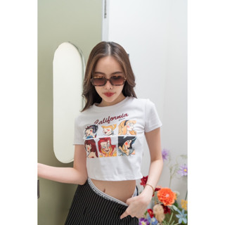 🌷Princess 🌷 เสื้อเจ้าหญิง พร้อมส่ง เสื้อ เสื้อcrop ครอป ลายน้องเเมว Y2k