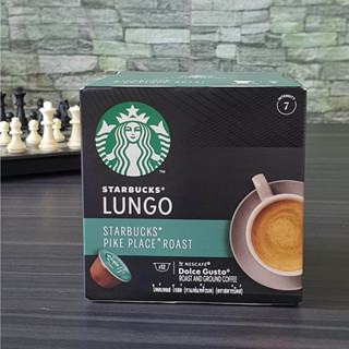 STARBUCKS® LUNGO PIKE PLACE  กาแฟชนิดแคปซูลของ STARBUCKS® 1กล่องมี 12แคปซูล ใช้สำหรับเครื่องชงกาแฟ Dolce Gusto ทุกรุ่น