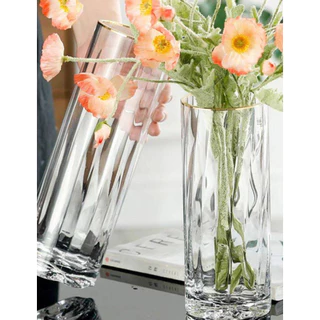 พร้อมส่ง 【Becky home shop】แจกันแก้วสไตล์ยุโรปสูง โปร่ง ใส่ดอกไม้ไว้พระ ตกแต่งห้องนั่งเล่น SAN-CCT
