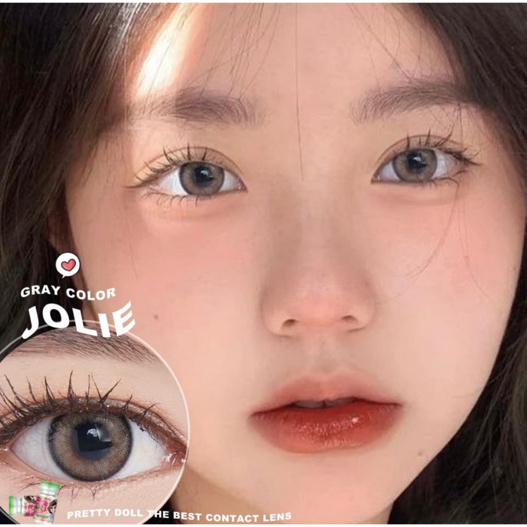 (COD)คอนแทคเลนส์ Contactlens ธรรมชาติ Jolie สายตา+ปกติ Prettydoll 0ถึง-6.00เลนส์นิ่มใส่สบายตาแถมตลับ