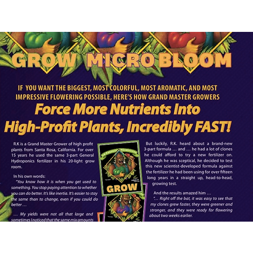 Advanced Nutrients pH Perfect Grow micro Bloom Set 3ขวด แบ่งขาย set 250ml & 500ml - รูปที่ 3