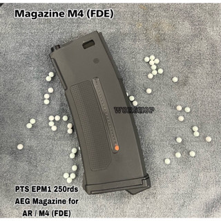 แม็กกาซีนปืนบีบีกันยาวไฟฟ้า Magazine M4 PTS EPM1 250rds AEG Magazine PTS EPM1 250rds AEG Magazine for AR / M4