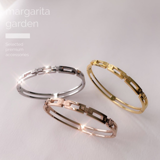 「 โค้ด ZJRP2 ลดทันที 45.- | ช้อปขั้นต่ำ 300.- 」 Margarita Roman Series Stainless Bangle