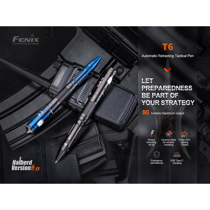 ไฟฉาย ปากกา Fenix T6 Tactical PEN