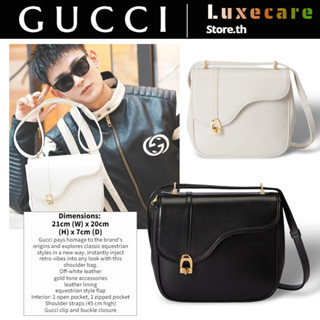 【2023 New】 กุชชี่👜Gucci Women/Shoulder Bag/Saddle Bag สุภาพสตรี/กระเป๋าสะพาย/กระเป๋าอาน/กระเป๋าสตางค์