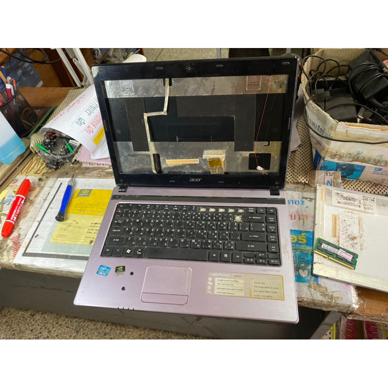 Notebook acer 4752G i3-2350M+การ์ดจอแยก GT630M มือสอง (อ่านก่อน)