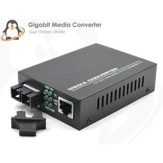 Gigabit Media Converter 1310 (SC/Duplex) 20 KM รับประกัน 1 ปี