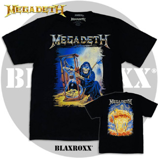 Blaxroxx เสื้อวง ลิขสิทธิ์แท้ MEGADETH® (MGD007) เสื้อยืดคอกลมแขนสั้น เสื้อยืด เสื้อสกรีนลาย เสื้อวินเทจ