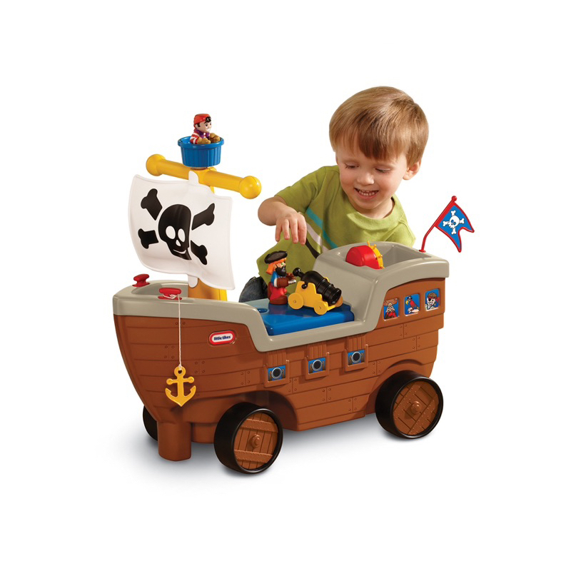 Little Tikes 2-in-1 Pirate Ship Toy - Kids Ride-On Boat with Wheels รถขาไถ เรือนั่งขาไถ ฉากเป็นเรือโ