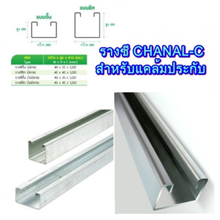 รางตัวซี C-Channel รางตัวซีแบบตื้น/ลึก เคลือบสังกะสี