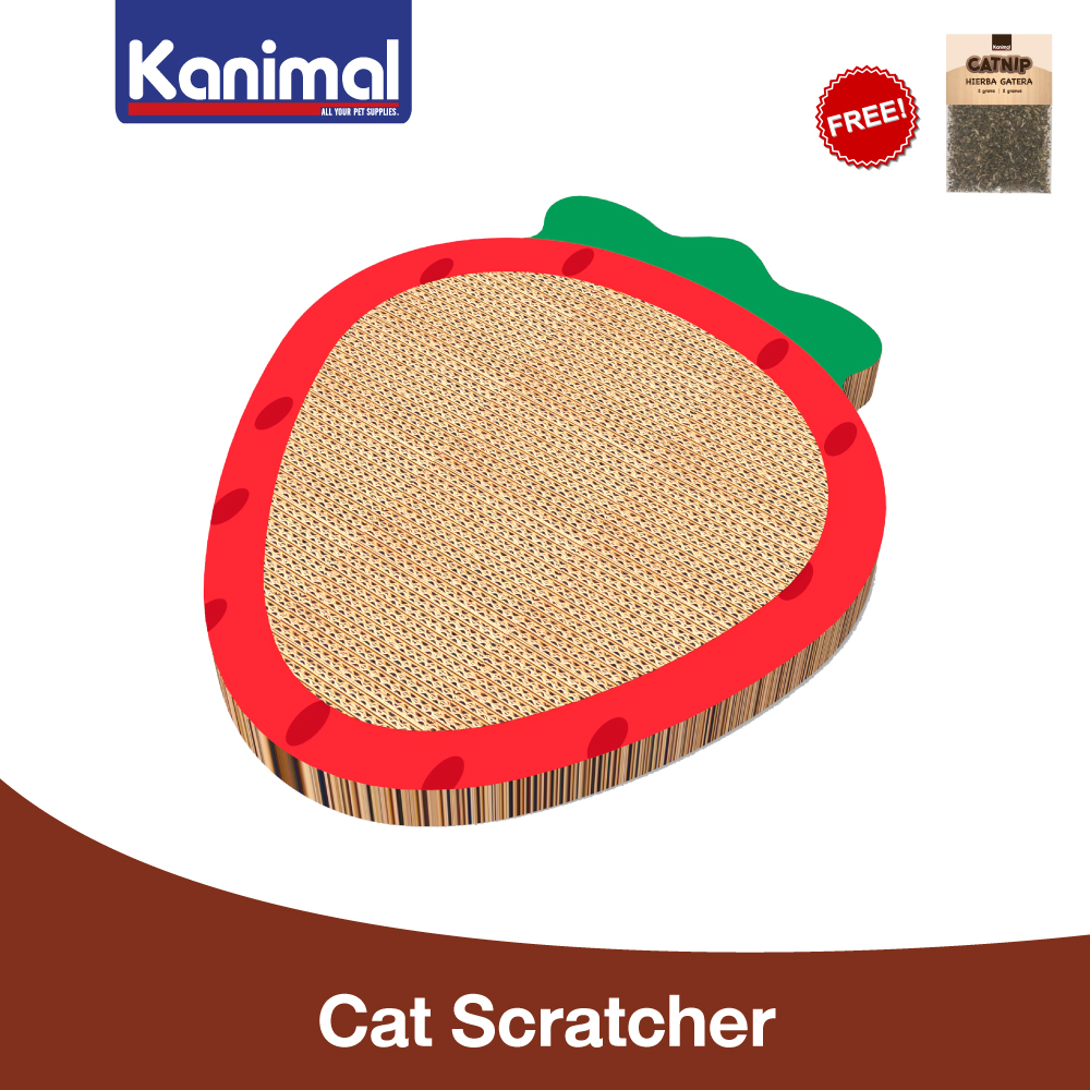 [01040] Kanimal Cat Toy ของเล่นแมว ที่ลับเล็บแมว รุ่น Strawberry สำหรับแมวทุกสายพันธุ์ 35x29.5x2.5 ซม. แถมฟรี! Catnip