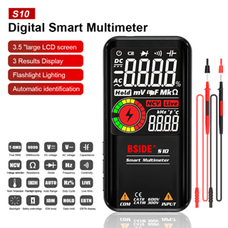 มัลติมิเตอร์แบบดิจิตอล 9999 นับ 3.5 "จอแสดงผลสี LCD DC AC ความจุแรงดันไฟฟ้าโอห์มไดโอด NCV Hz Live Wire Tester