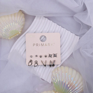 ต่างหูสีเงินแบบแป้นคละแบบแบรนด์Primark (พร้อมส่ง)