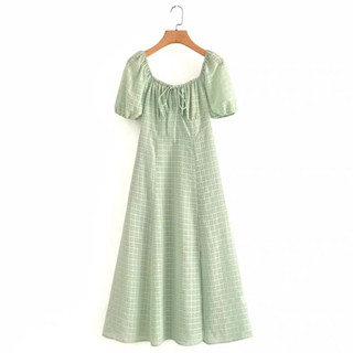 [𝗣𝗥𝗘-𝗢𝗥𝗗𝗘𝗥] 💚💛Rosy dress เดรสกระโปรงยาวคอเหลี่ยม