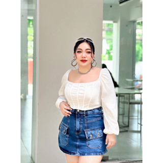 Plus size เสื้อY2K เย็บโครงพรางหุ่นสาวอวบ : รุ่นโซเฟีย (U71)