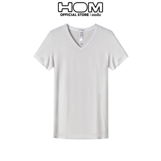 HOM (ออฮ์ม)  รุ่น 200882-0003 เสื้อยืดคอวีTee-Shirt V Neck Modalผ้านุ่ม ซับเหงื่อ ใส่ลำลองหรือเป็นเสื้อทับ