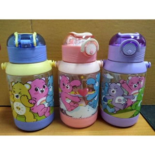 กระติกน้ำ Carebears  พร้อมสายสะพาย  หลอดเด้ง 600ml.