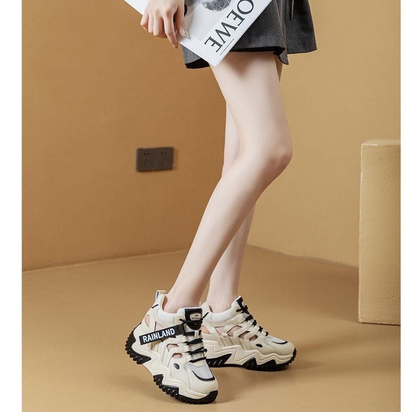 พร้อมส่ง🚚🍈รองเท้าส้นตึก รองเท้าผ้าใบผู้หญิง สูง6cm size 35-40💕รองเท้าแพลตฟอร์มแฟชั่นสตรี เบา นุ่ม ใส่สบาย