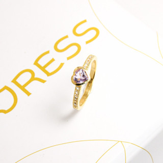 Moress Glam Amethyst/White Topaz Heart Ring แหวนชุบทอง