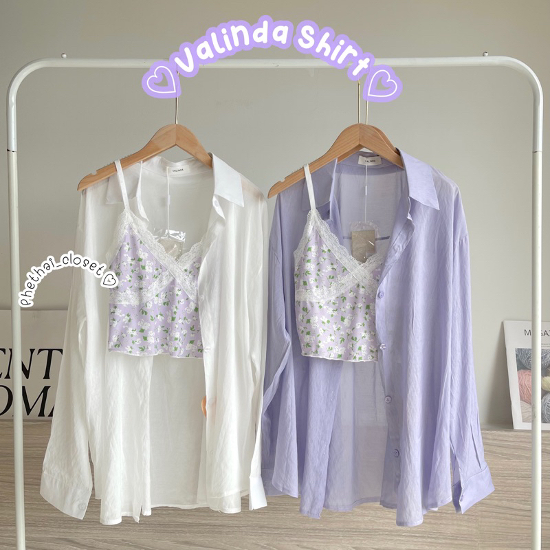 (ขายแยกชิ้นนะคะ)💜Valinda shirt/Lace top🤍