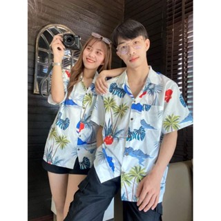 เสื้อฮาวาย ลายเที่ยวทะเล D37