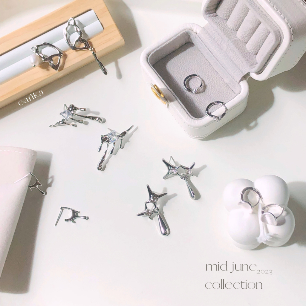 (กรอกโค้ด C3Q6K ลด 65.-) earika.earrings - chrome collection ต่างหูสไตล์กอทิกเงินแท้ ผิวแพ้ง่ายใส่ได้