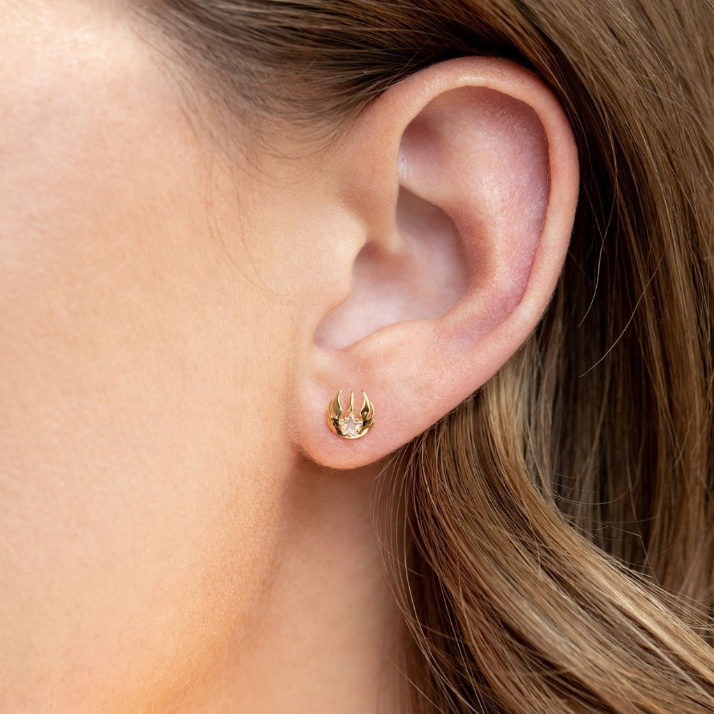 earika.earrings - hologram fireball stud ต่างหูแป้นลายลูกไฟจี้โฮโลแกรมก้านเงินแท้ (มีทั้งหมด 3 สี) เหมาะสำหรับคนแพ้ง่าย