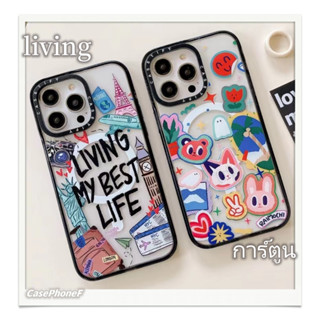 ✨ส่งของขวัญ✨เคส for iPhone 11 14 Pro Max Case for iPhone 12 13 ป้องกันการตก การป้องกัน การ์ตูน ขอบดำ แฟชั่น น่าสนใจ