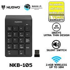 Nubwo NKB-105 Numeric Keypad Wireless 18Keys Silent Switch แป้มพิมพ์ตัวเลขไร้สาย