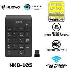 Nubwo NKB-105 Numeric Keypad Wireless 18Keys Silent Switch แป้มพิมพ์ตัวเลขไร้สาย