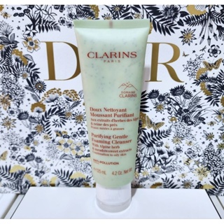 โฟมล้างหน้าสำหรับผิวมันและผิวผสม แท้💯%Clarins purifying gentle foaming cleanser with alpine herbs 125 ml. มีฉลากไทย