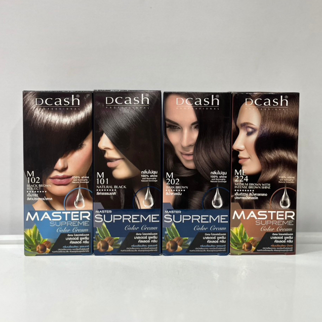 Dcash (สินค้าตัดฝากล่อง)ดีแคช โปรเฟสชั่นนอลมาสเตอร์ซูพรีม คัลเลอร์ ครีม (ตัดฝากล่อง) ครีมย้อมผม สูตรสารสกัดจากธรรมชาติ