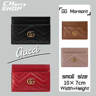 🍒กุชชี่ Gucci GG Marmont Quilted Card Holder🍒ผู้ถือบัตร ที่ใส่บัตรผู้หญิง 443127