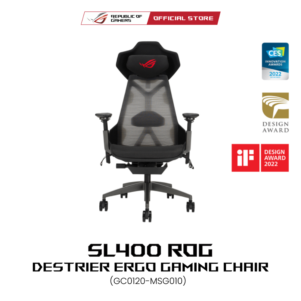 ASUS ROG Destrier SL400 Ergo Gaming Chair (90GC0120-MSG010), เก้าอี้เกมมิ่ง, รองรับน้ำหนักสูงสุด 150 Kg