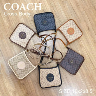 กระเป๋าสะพาย COACH cross body ทรงเหลี่ยม 10 นิ้ว งานปั้ม พร้อมส่ง