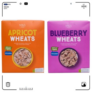 Marks&amp;Spencer 🇬🇧 🍑apricot wheat 🫐blueberry wheat ธัญพืชโฮลวีตอบกรอบสอดไส้แอปปิคอทและไส้บลูเบอร์รี่ 500 กรัม