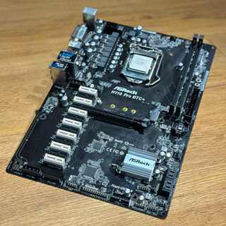 ชุด Asrock H110 Pro BTC+ 13GPU ETH BTC Miner CPU G4400