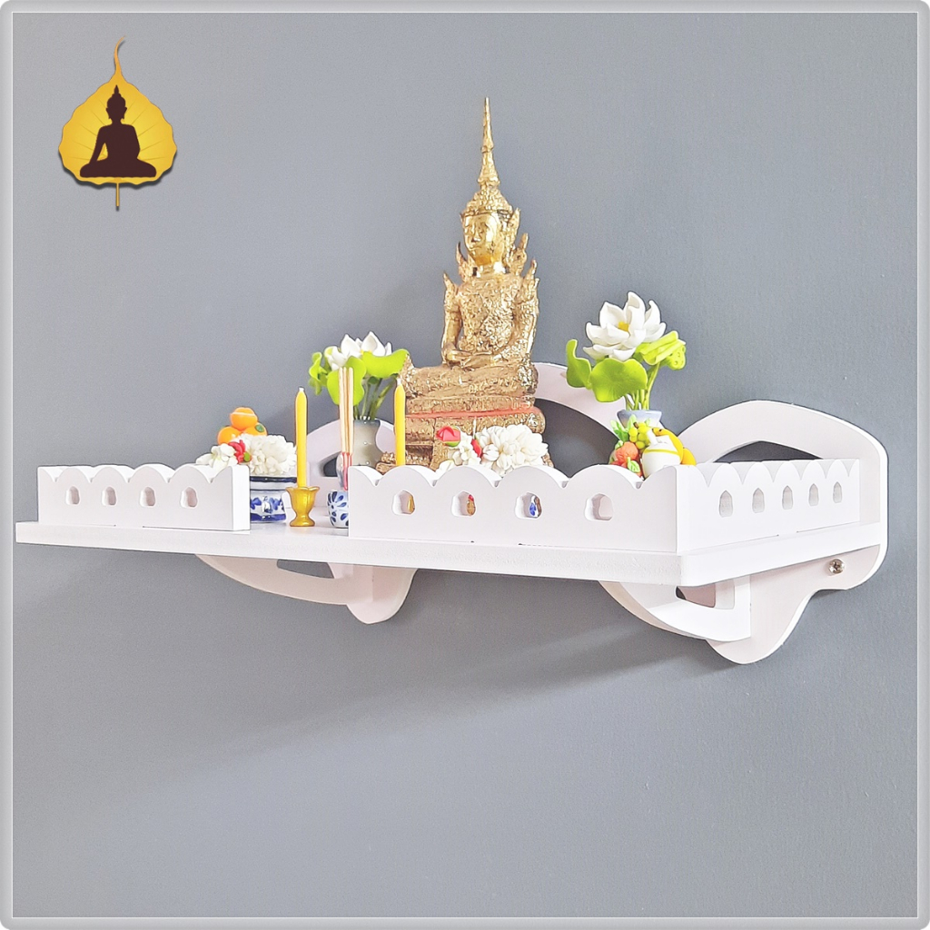 หิ้งพระติดผนัง มีราวกันตก หิ้งพระติดผนังโมเดิร์น หิ้งพระพิฆเนศ k10-sh31