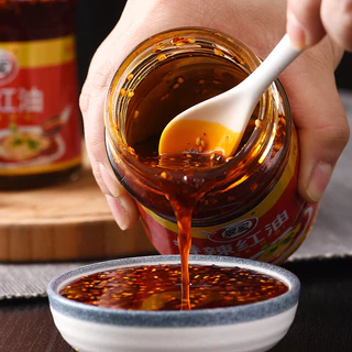 น้ำมันพริก พริกน้ำมัน ปรุงรส เผ็ดหอม สูตรต้นตำรับ CUIHONG 翠宏 香辣红油 750g